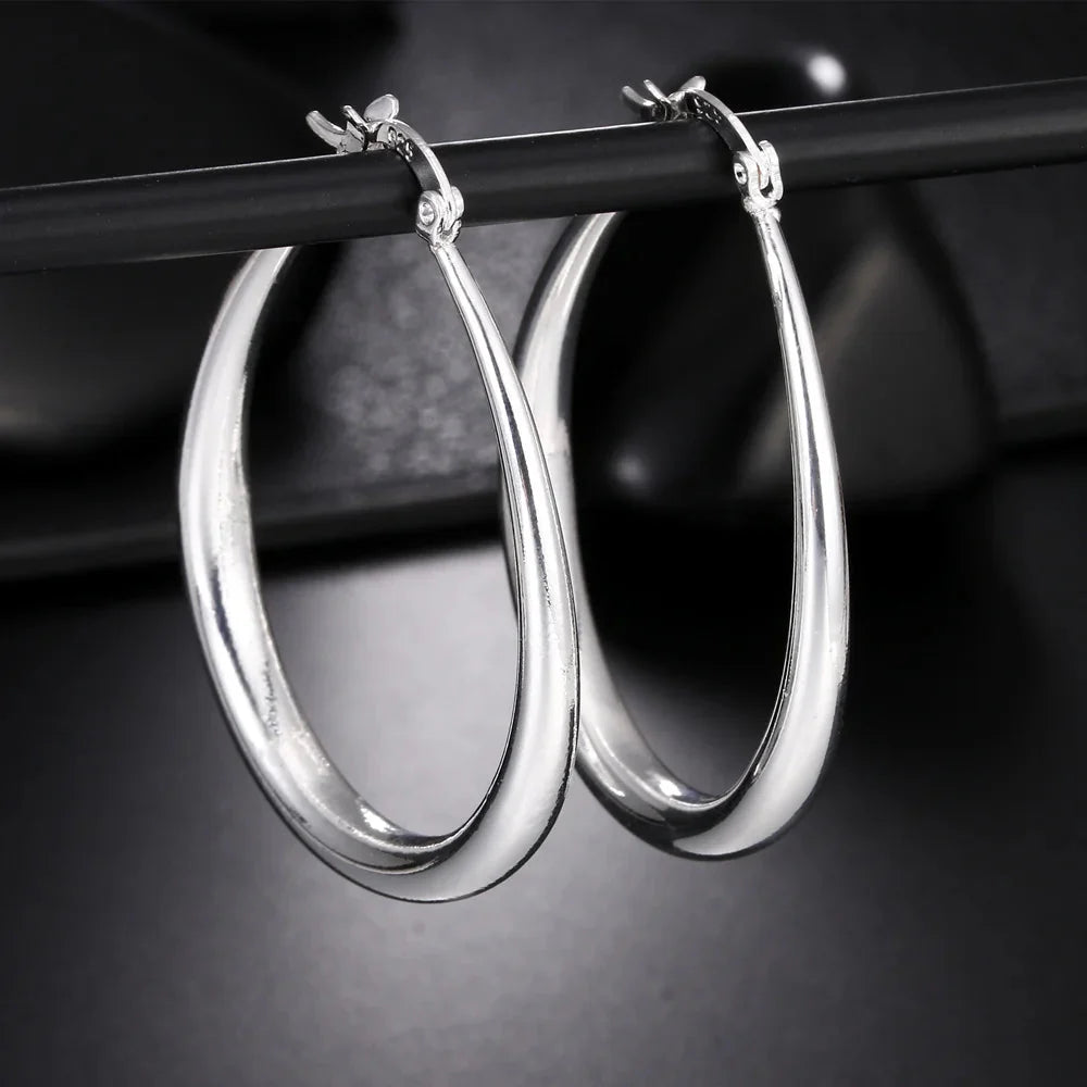 Elegant Silver Hoop Earrings