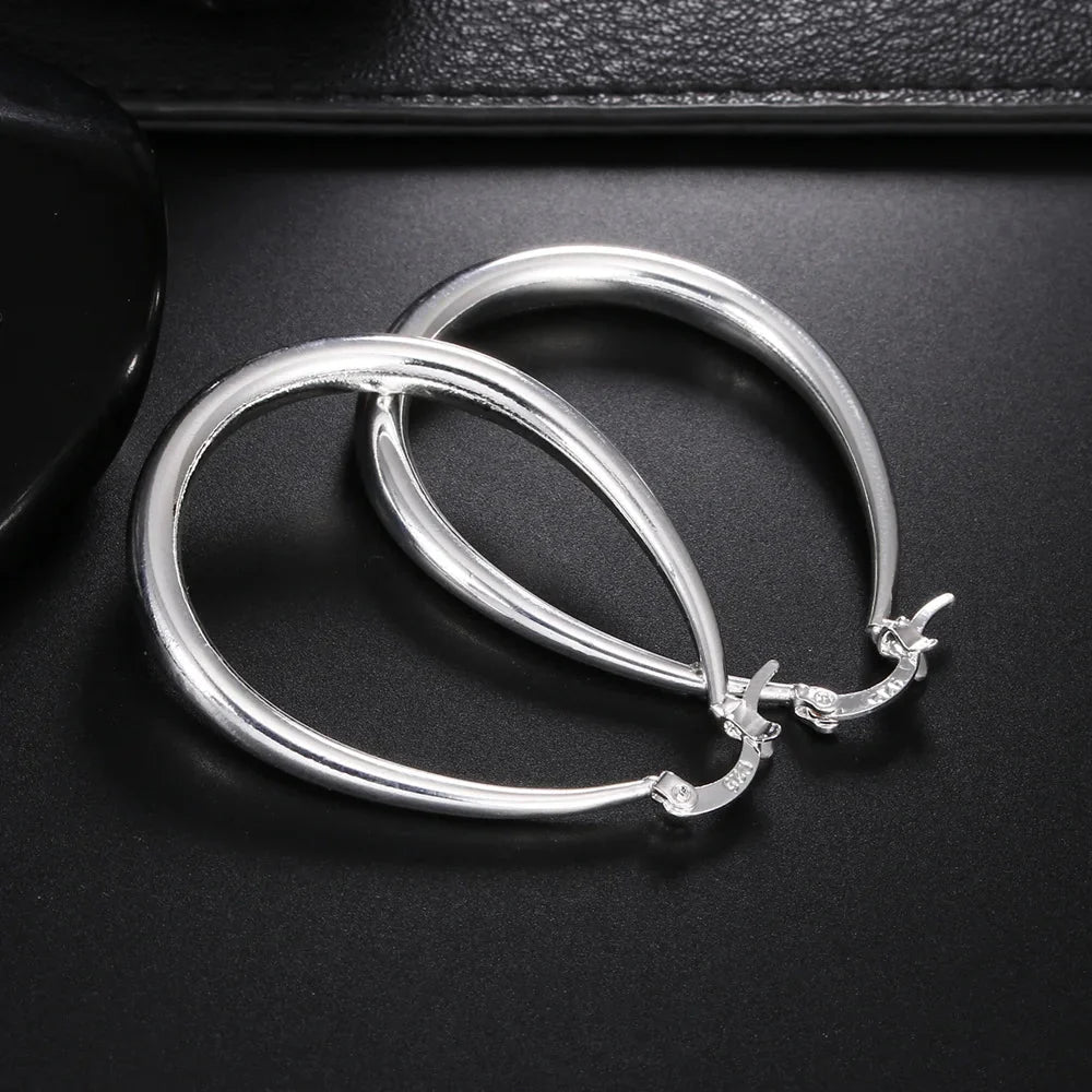 Elegant Silver Hoop Earrings