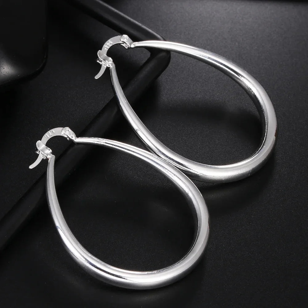 Elegant Silver Hoop Earrings