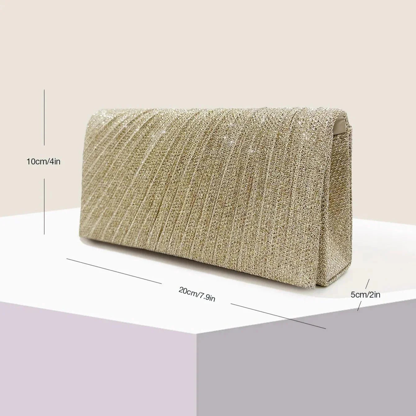 Glam Silver Evening Clutch