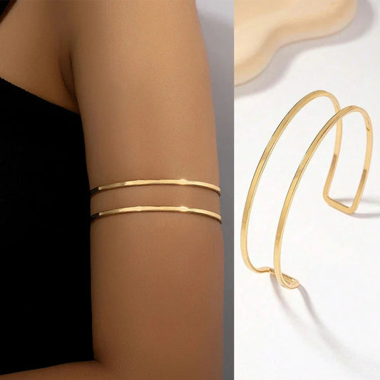 Gold Glam Adjustable Arm Cuff