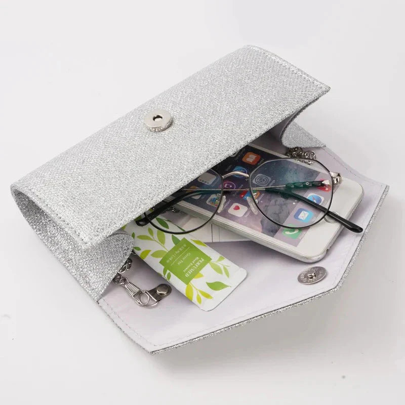 Glam Silver Evening Clutch